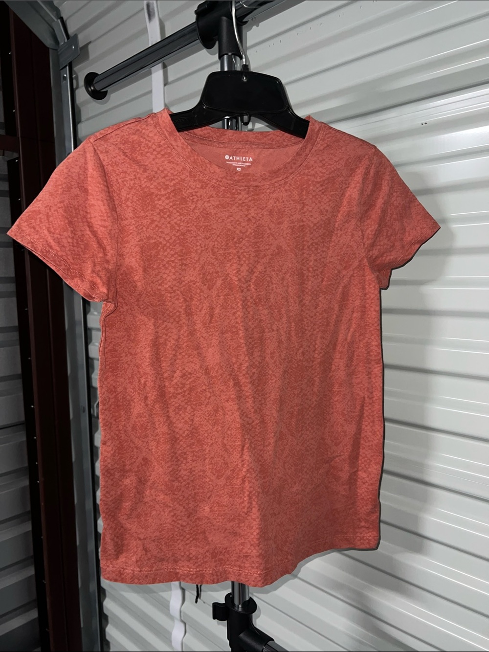 Athleta Coral Short-Sleeve Crewneck Tee with Subtle Texture